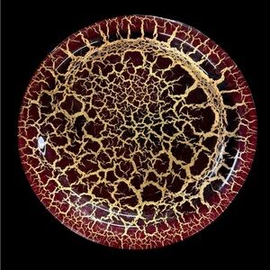 Neiman Marcus Italian 24K Gold Leaf Platter 14in Rare